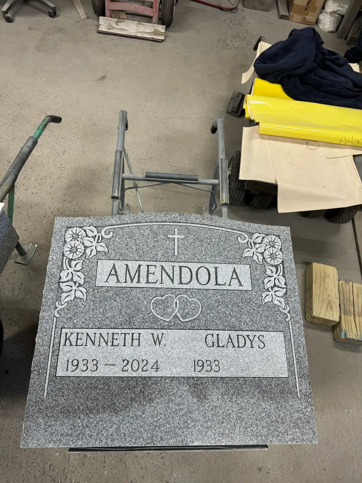 Granite Headstone Design hand-carved by Memorial Design Guide in NJ — image 2